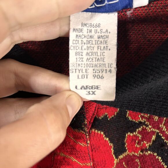 Floral Red and Black Women's Sweater - Picture 8 of 11